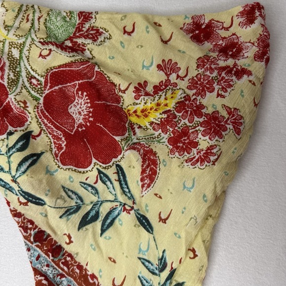 Free People One Rays Bandana Top Yellow Red Floral Womens XS Boho Festival Beach - Picture 2 of 8